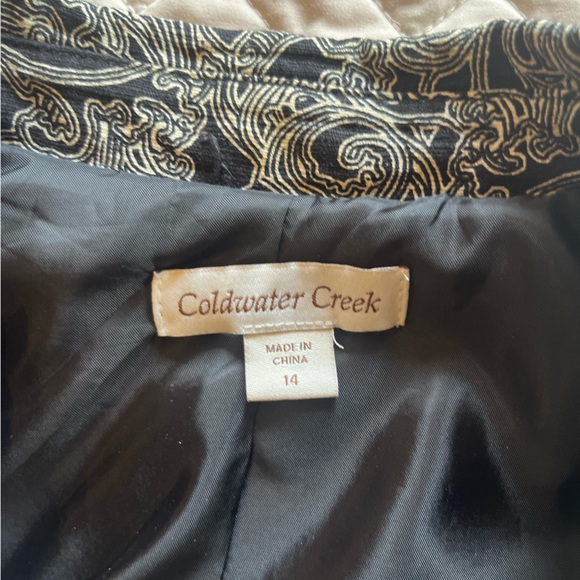 Coldwater Creek Jacket Black/White Peplum-Style, Lined, Size 14 - Picture 4 of 8